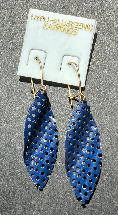 Industrial Folded Metal 1980s Earrings