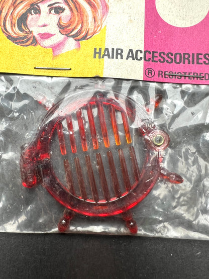 1950s Ships Wheel Shaped  4.5cm Tortoiseshell Ring Comb