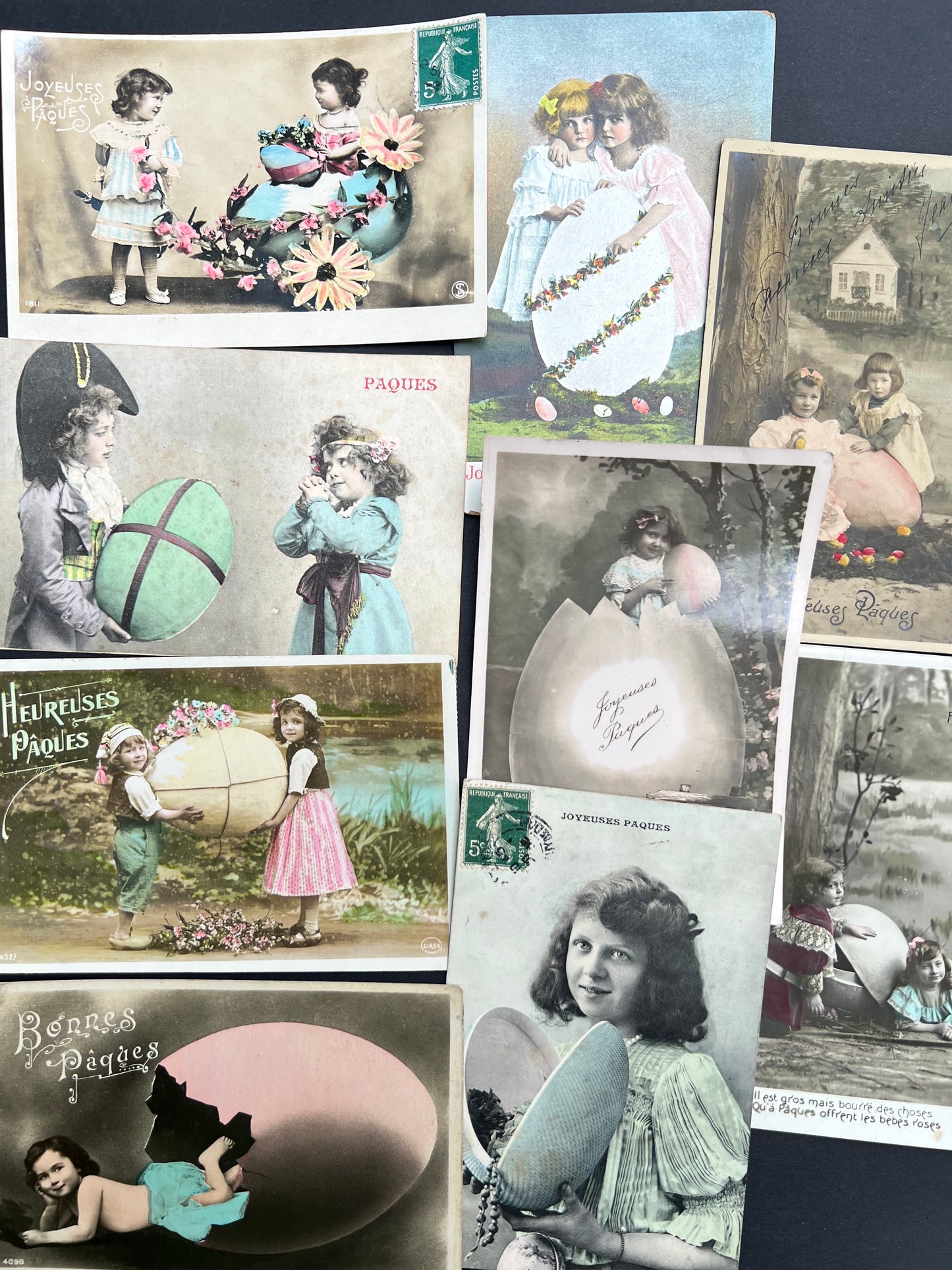 What Big Eggs We've Got...9 Early C20th French Easter Cards 1905-1912