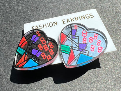 SO 1980s Painted Mirror Earrings