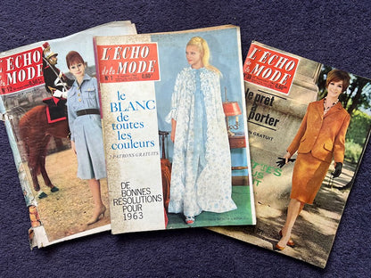 3 Copies of 1960s French L'Echo de la Mode