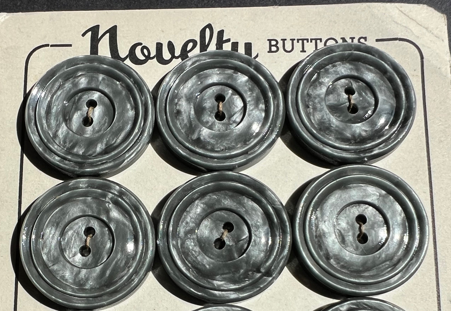 6 x 2.3cm or 2.5cm Shimmery Platinum Grey Vintage Buttons