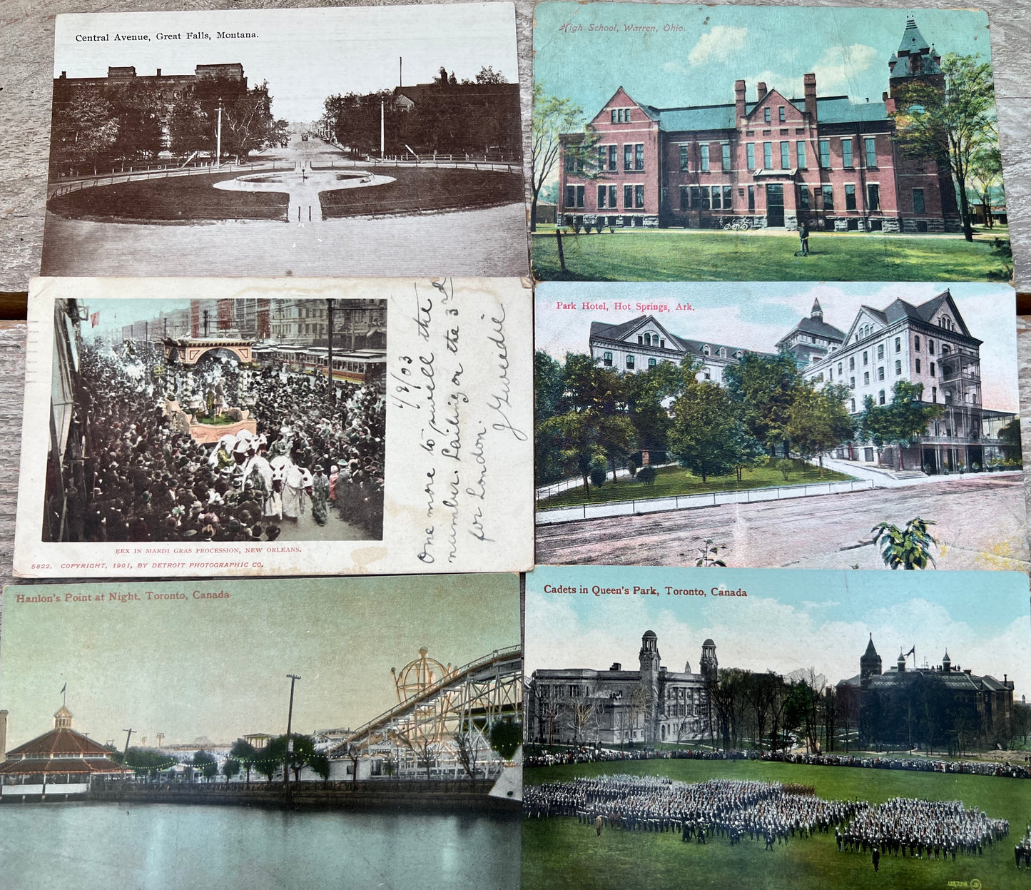 6 Early 20th Century Postcards from America and Canada