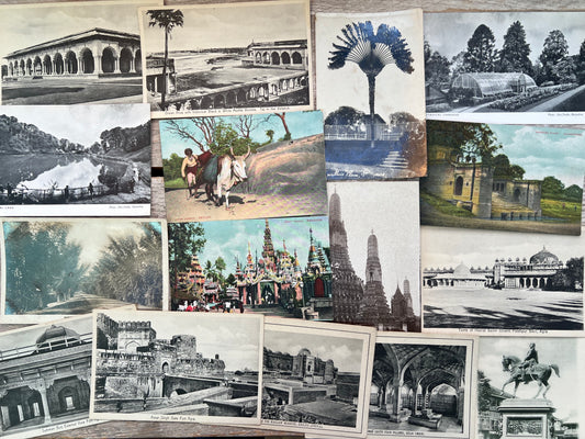 16 Old Postcards from India, Burma etc