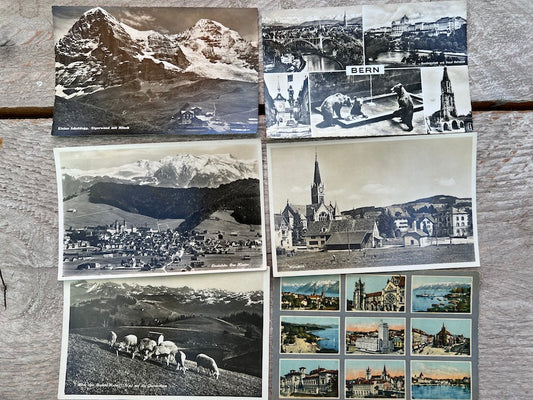 6 Old Postcards from Switzerland