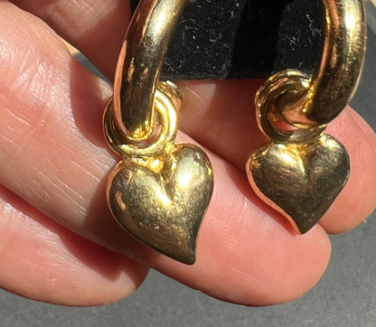Big Chunky 1980s Hoop and Heart Earrings