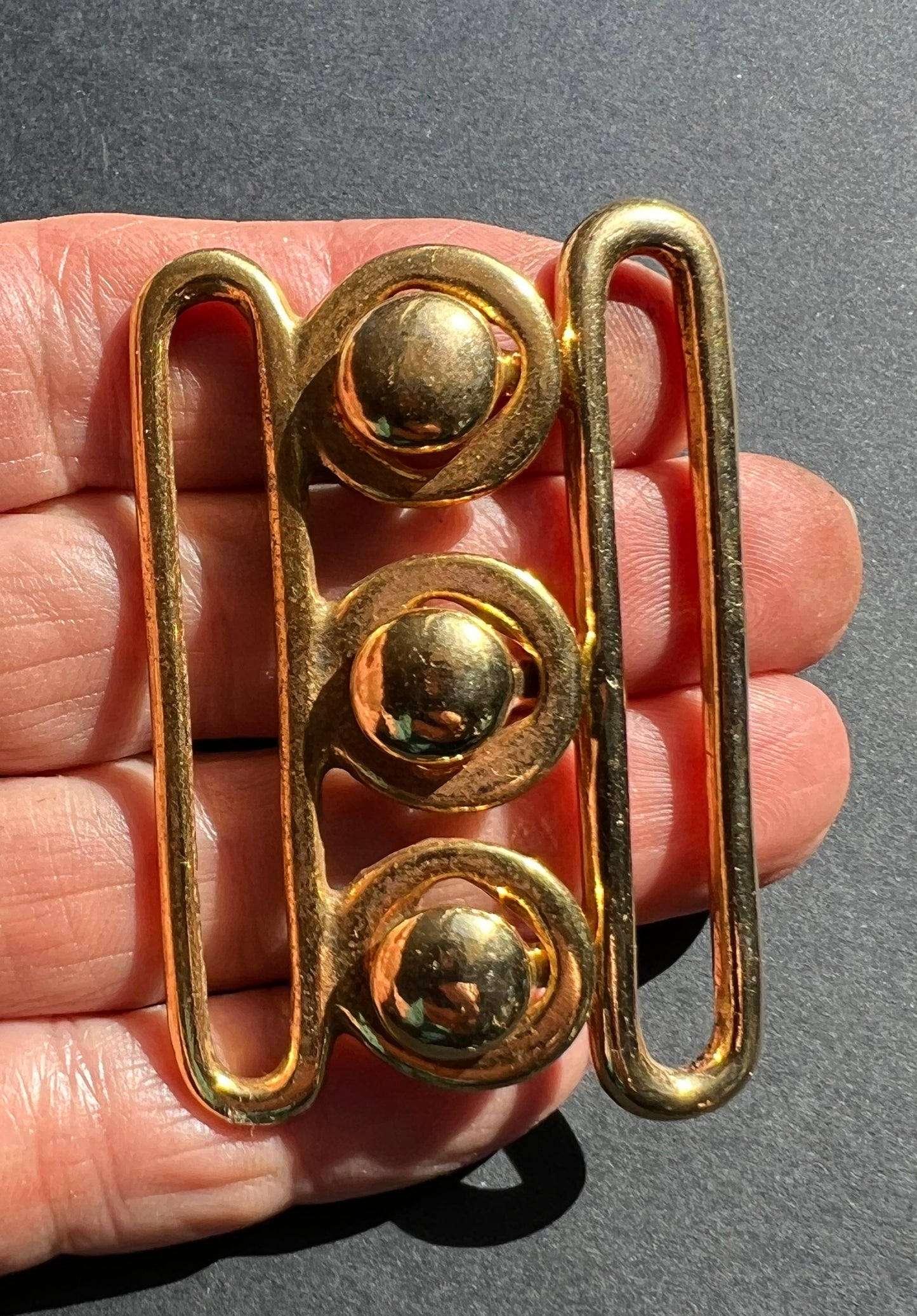 Very 1960s Gold  Metal Belt Buckle - Fits 5cm Belt