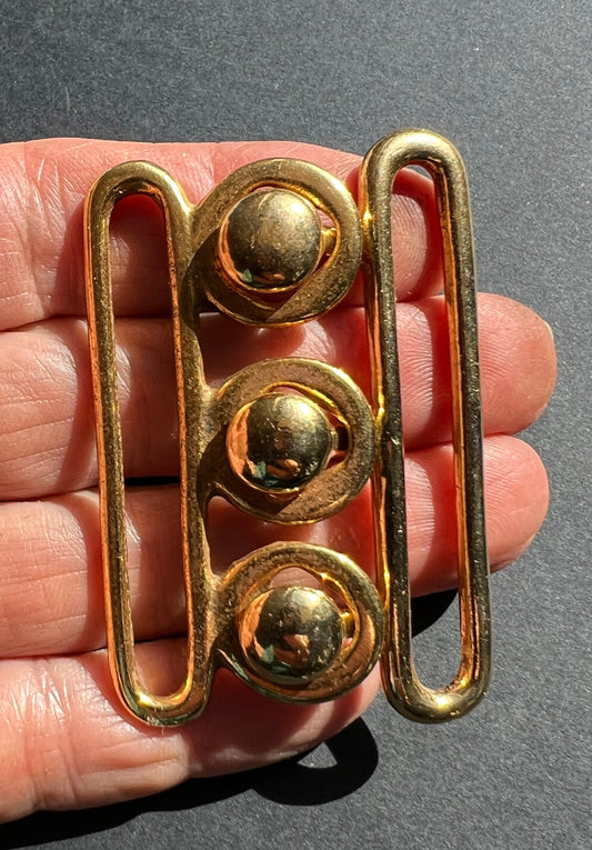 Very 1960s Gold  Metal Belt Buckle - Fits 5cm Belt