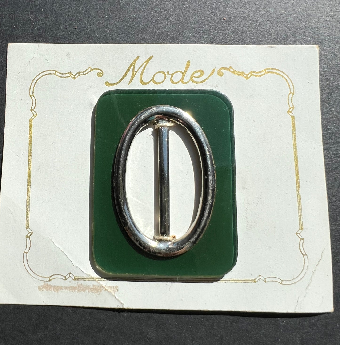 Sophisticated French 1930s Green Lucite  Buckle 4.5 x 3.5.cm for Belts up to 2.8cm Wide