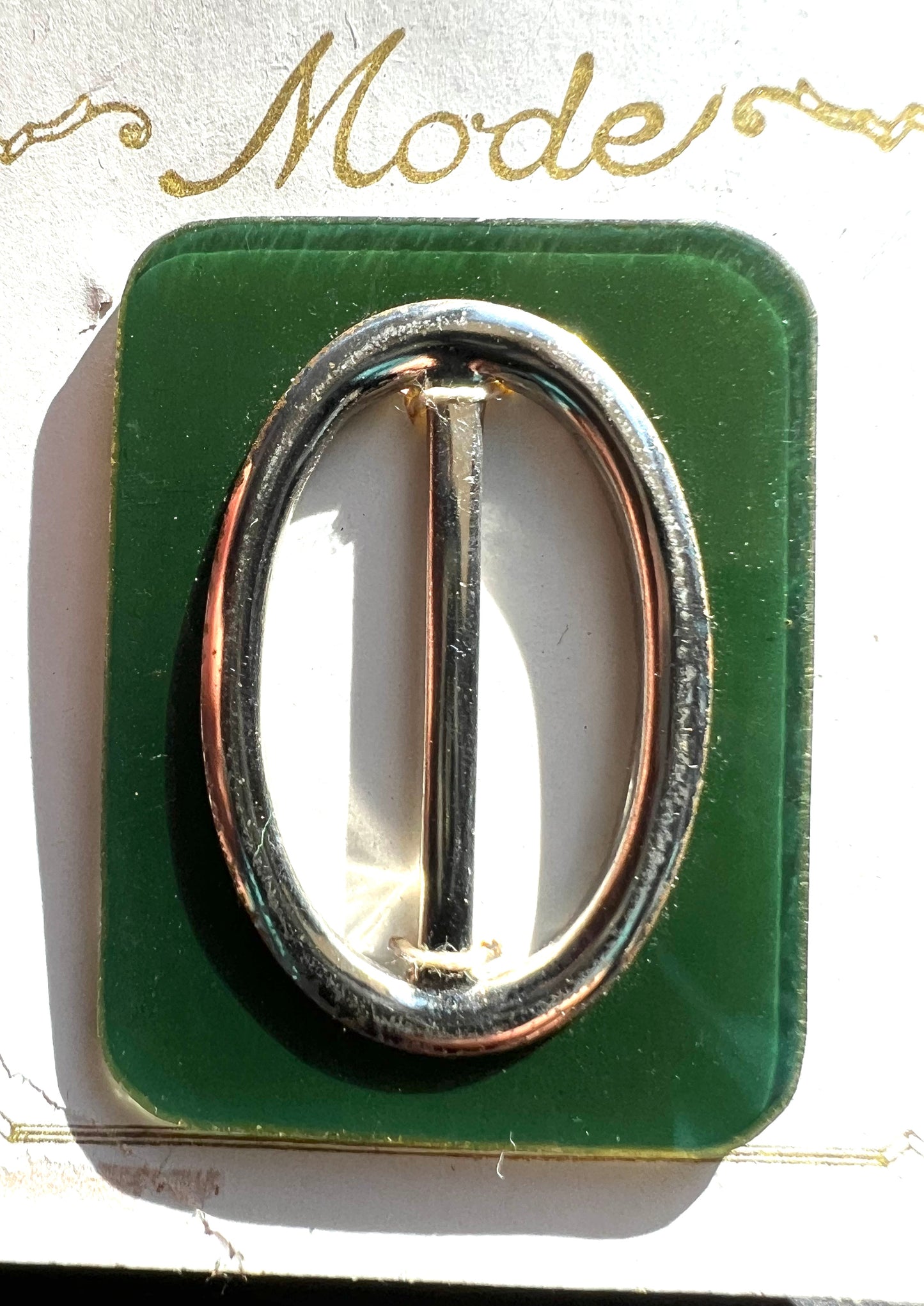 Sophisticated French 1930s Green Lucite  Buckle 4.5 x 3.5.cm for Belts up to 2.8cm Wide