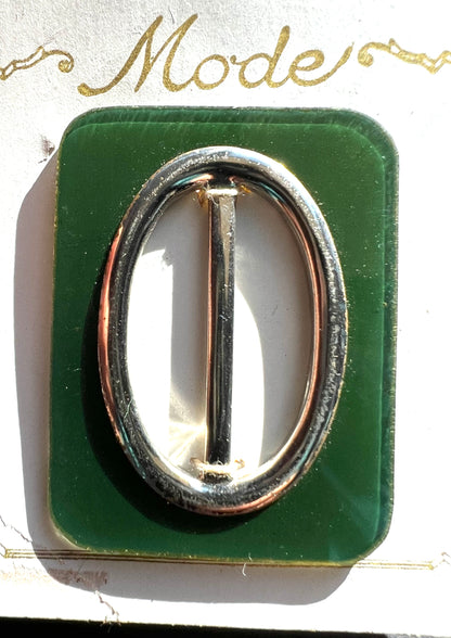 Sophisticated French 1930s Green Lucite  Buckle 4.5 x 3.5.cm for Belts up to 2.8cm Wide