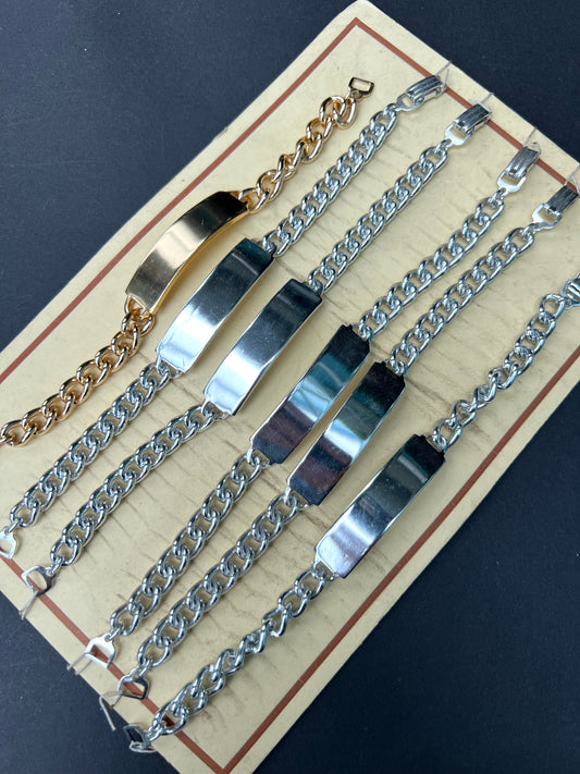 6 Vintage Identity Bracelets ...Waiting for their ..Identity