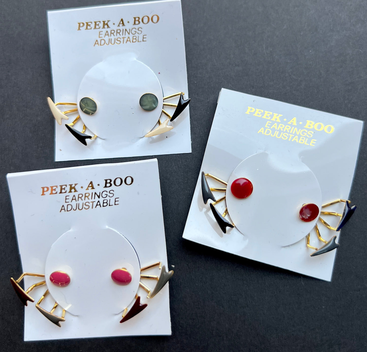 Rather Unusual 1980s Peek A Boo Earrings.