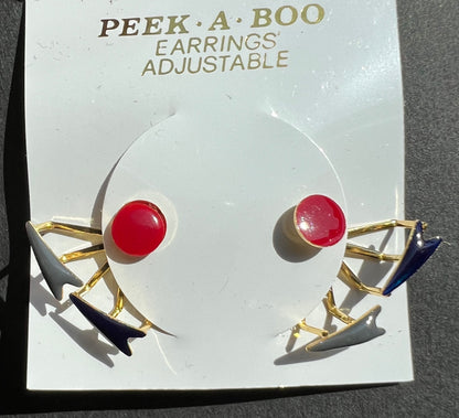 Rather Unusual 1980s Peek A Boo Earrings.