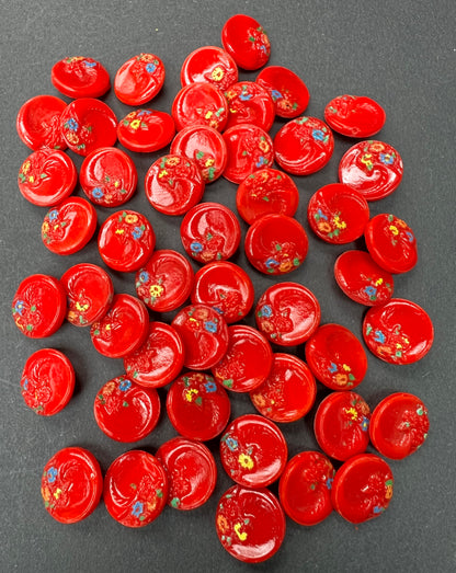 50 Vintage Glass Flower Buttons that Need Repainting.
