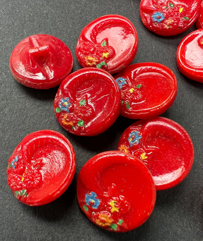 50 Vintage Glass Flower Buttons that Need Repainting.