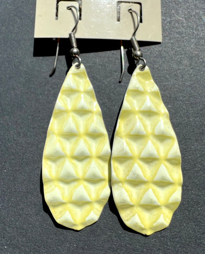 Pressed Metal Pastel 1980s Earrings