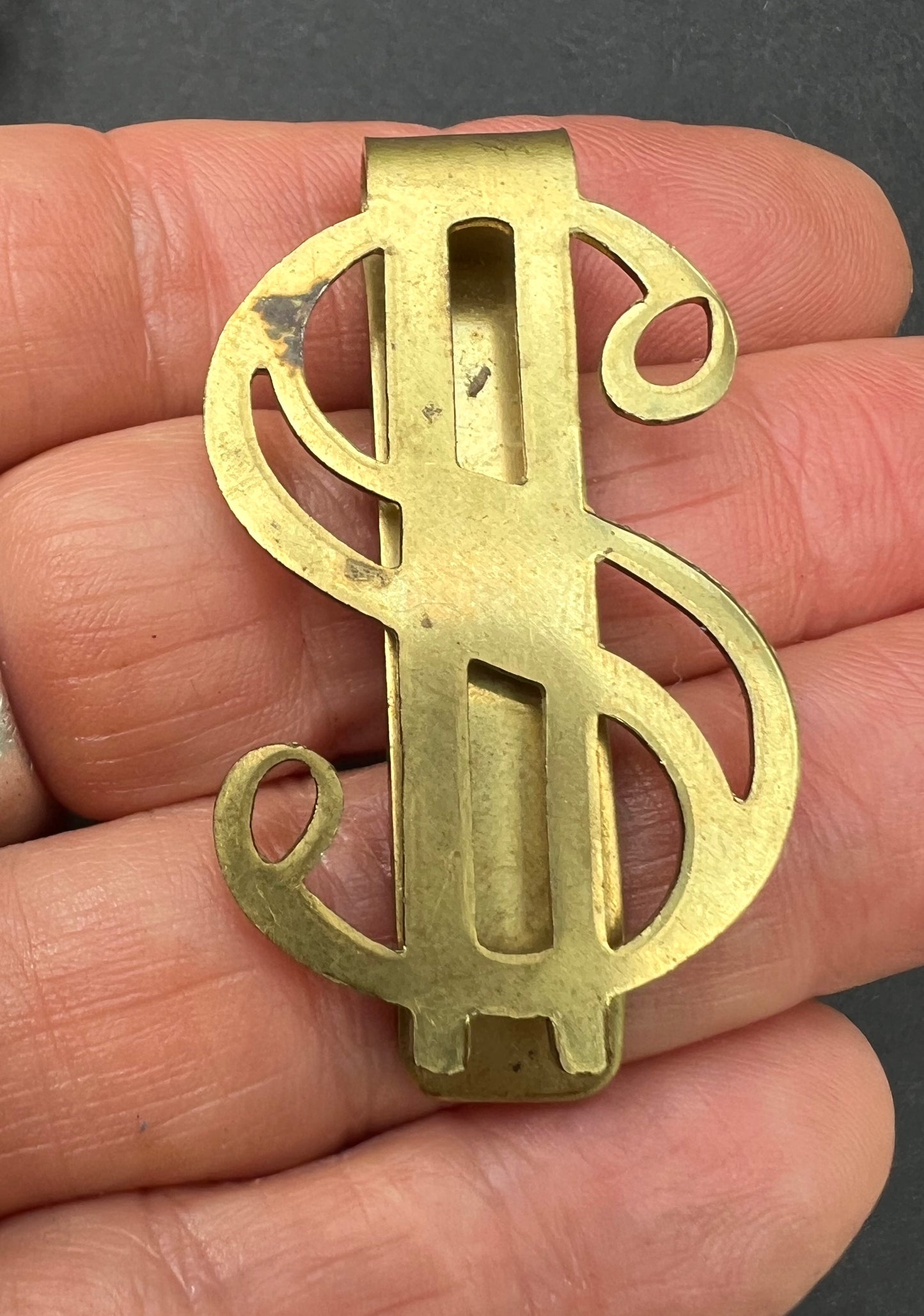 1970s Brass $ Money Clip