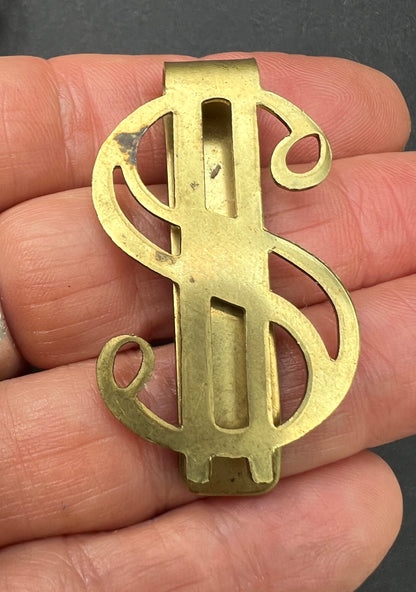1970s Brass $ Money Clip