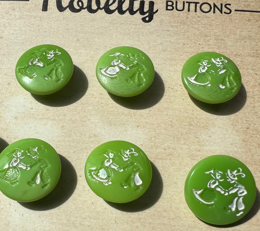 2 Sheets (12) of Vintage Glass Buttons that Need Repainting.