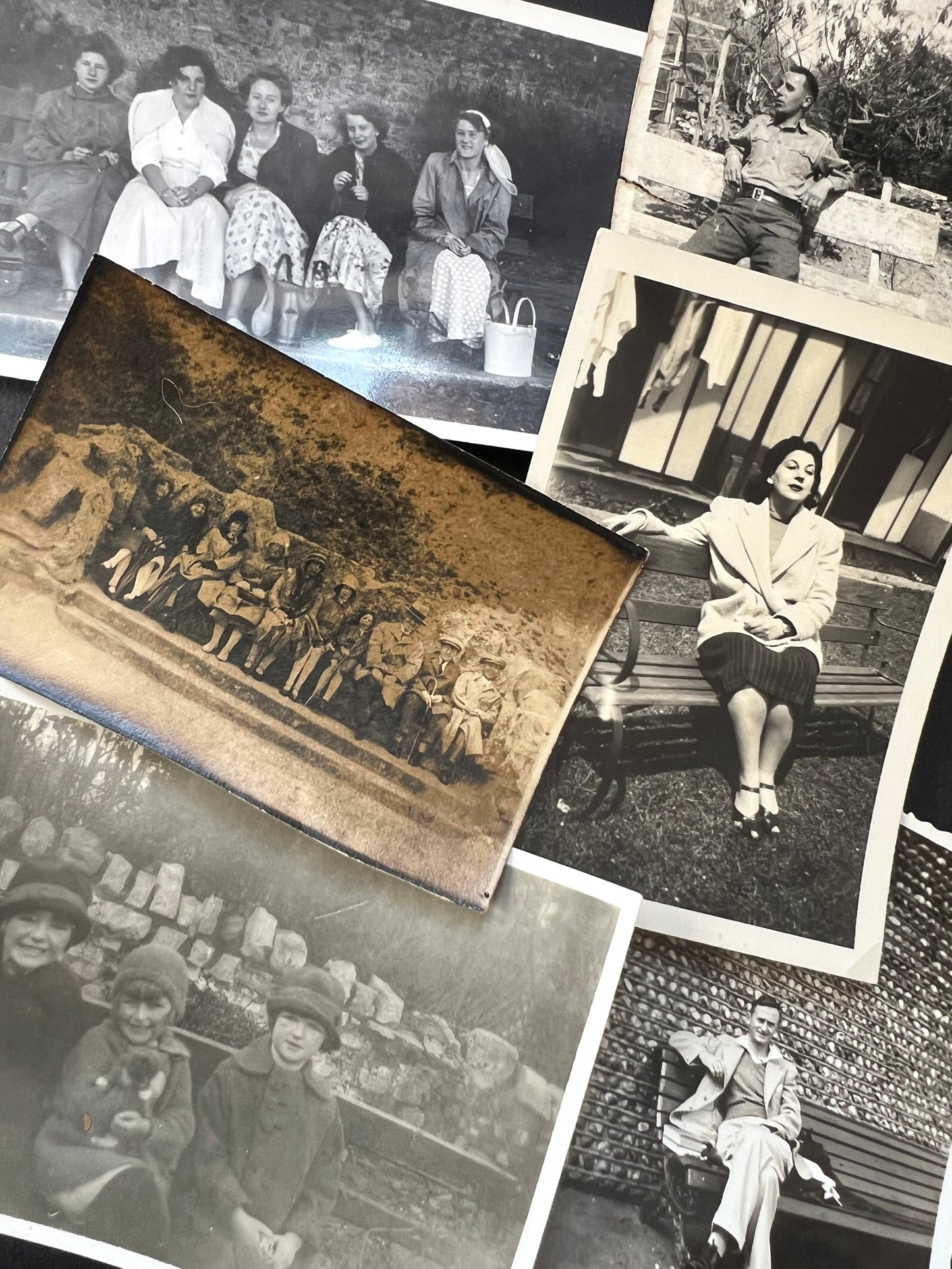 20 Old Photos of People Sitting on Benches 1920s - 50s (F57)