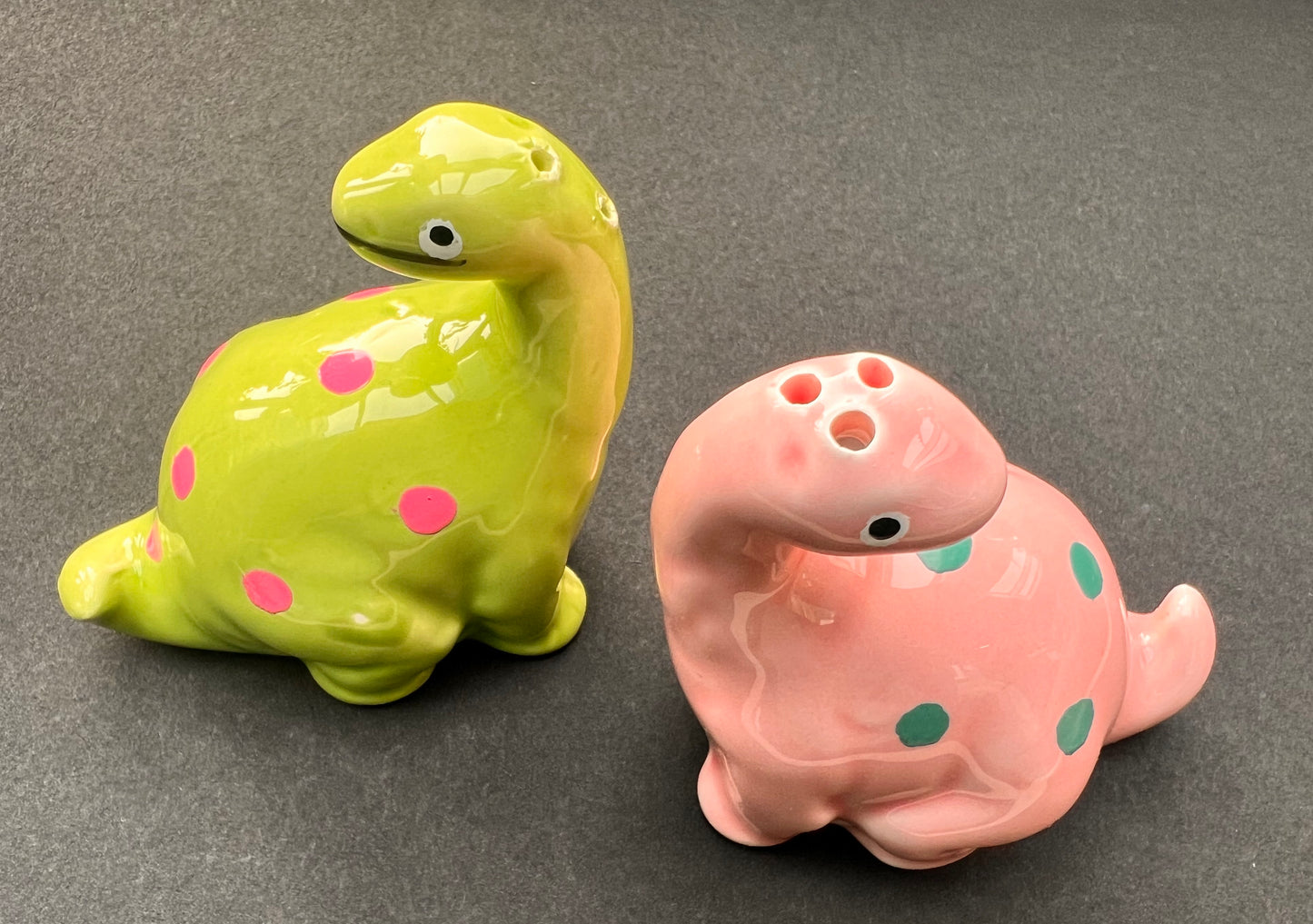 1990s Ceramic Dinosaur Salt & Pepper Set- Old Shop Stock