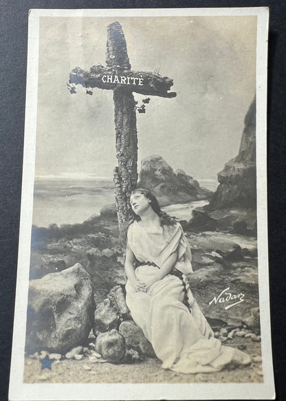 Faith, Hope and Charity - 3 Old French Postcards