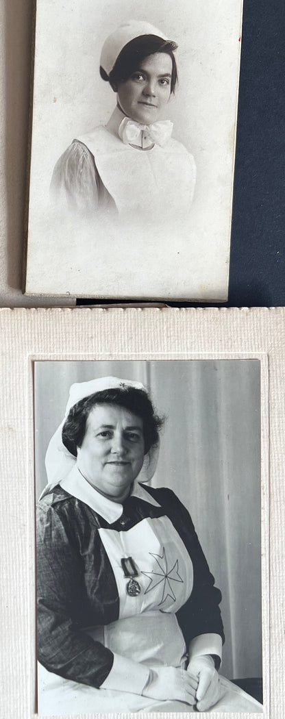 5 Old Photos on Card of Nurses (F47)