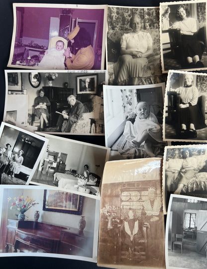 12 Old Photos 1900s - 70s  of Interiors (F44)