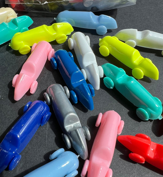 20 or 40 Colourful Vintage Racing Cars - 4cm long - Random Colours