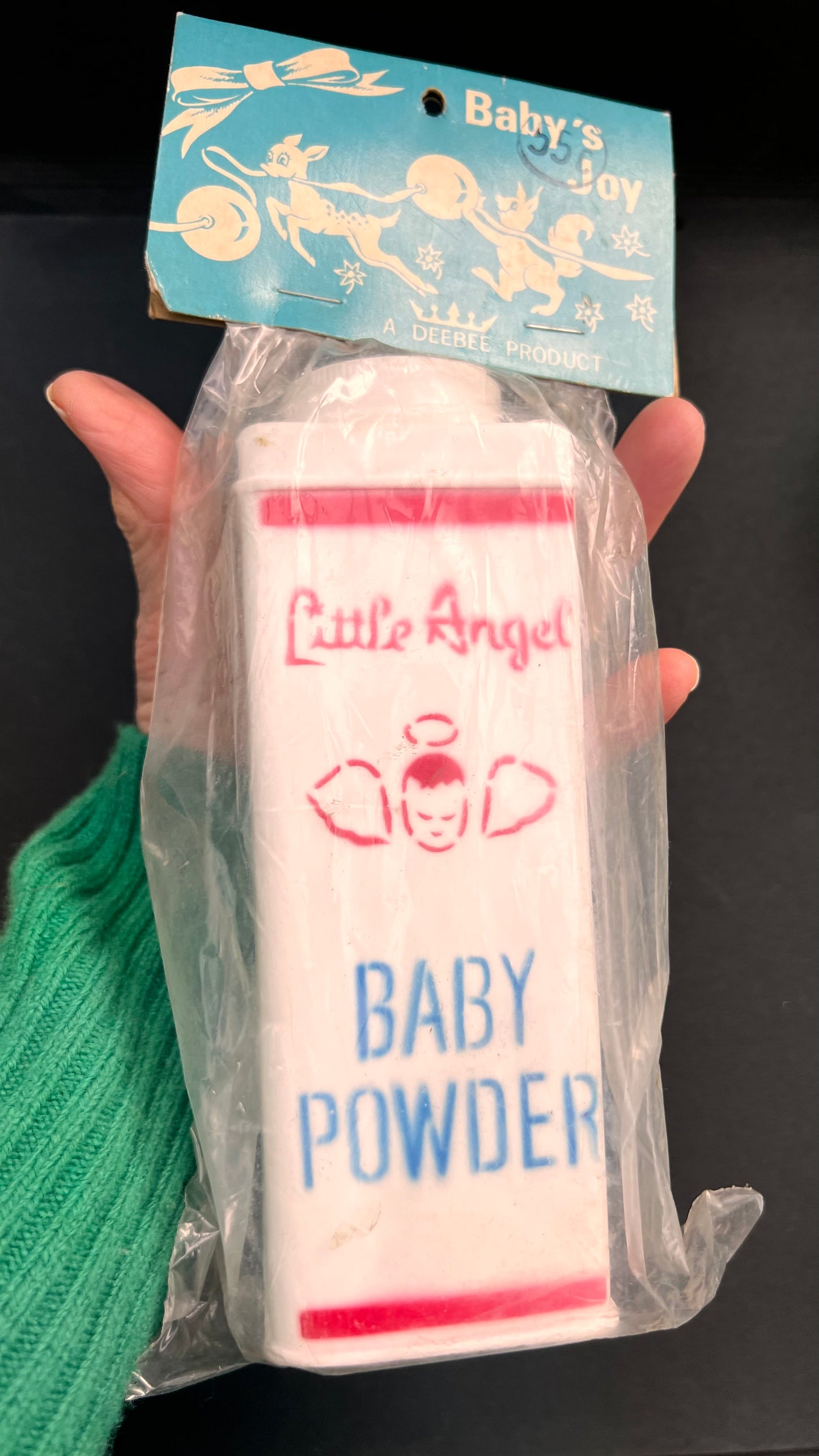 Little Angel Squeaky Squeezy Baby Powder Bottle Toy.