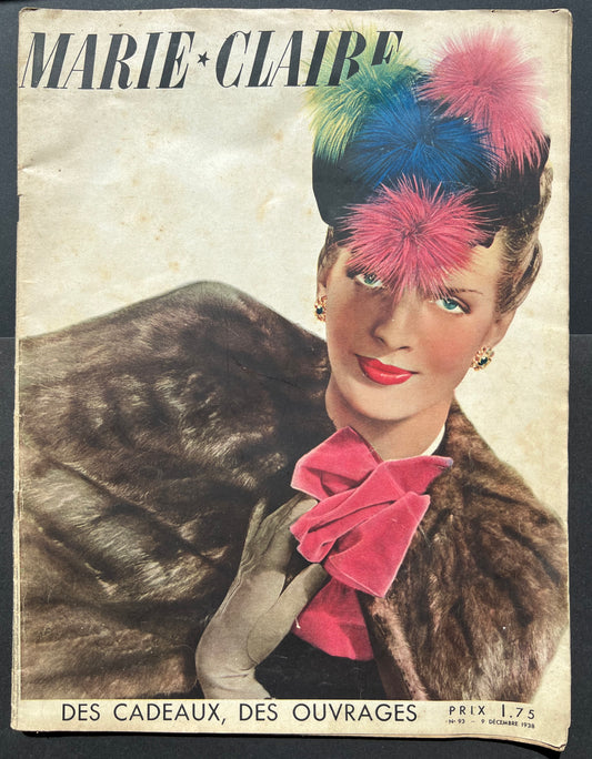 December 1938 MARIE CLAIRE with Christmas Present and Decorating Ideas etc