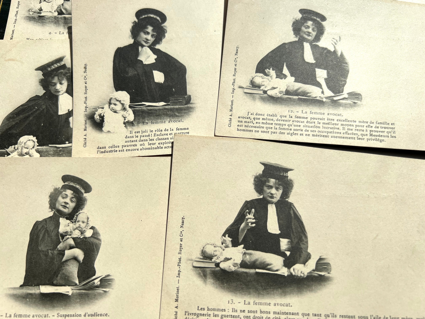 The Female Lawyer - 14 Early C20th French Postcards Advocating For a Womans Right To Be A Lawyers