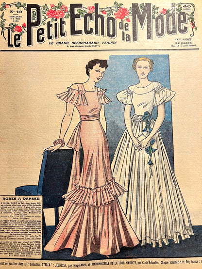 Exceptionally Pretty 1930s Dresses in 12th May 1935 French Fashion Paper Le Petit Echo de la Mode