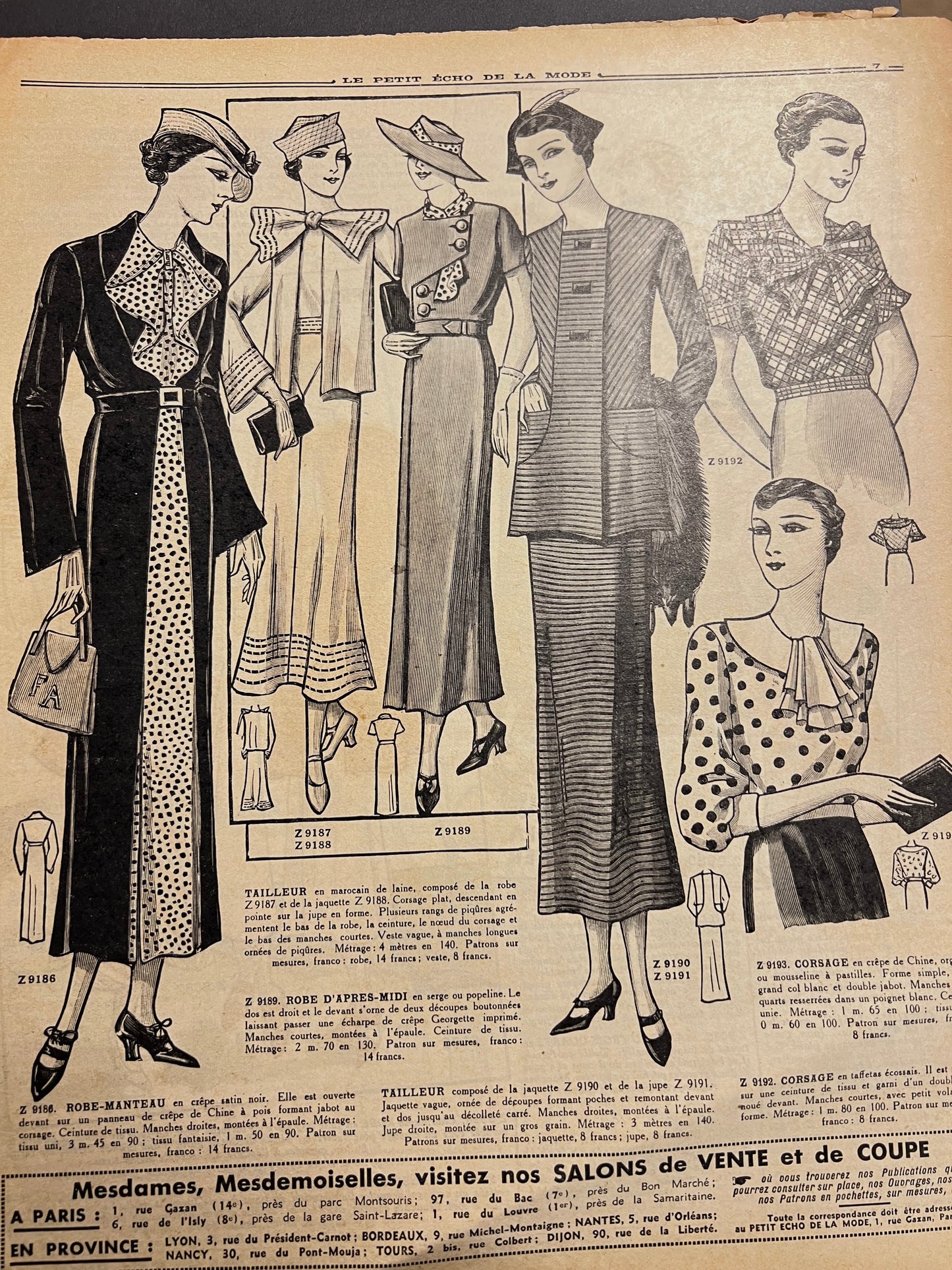 Exceptionally Pretty 1930s Dresses in 12th May 1935 French Fashion Paper Le Petit Echo de la Mode