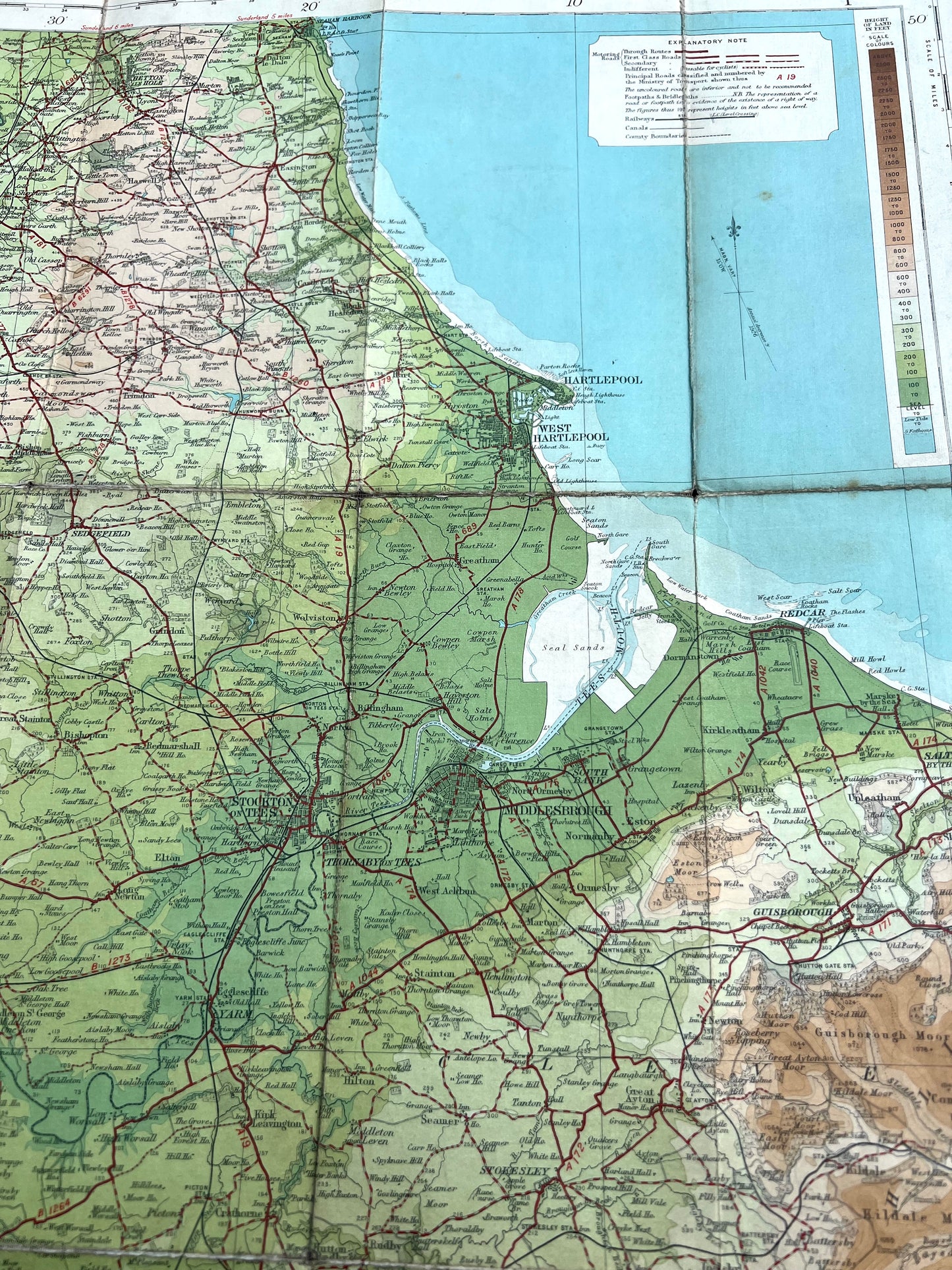 Bartholomew's New Reduced Survey. Sheet 4. Durham. Scale 2 Miles to an Inch.