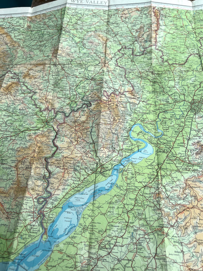 1948 or 1961 Bartholomew's Half Inch Contoured Map of The WYE VALLEY Sheet 13