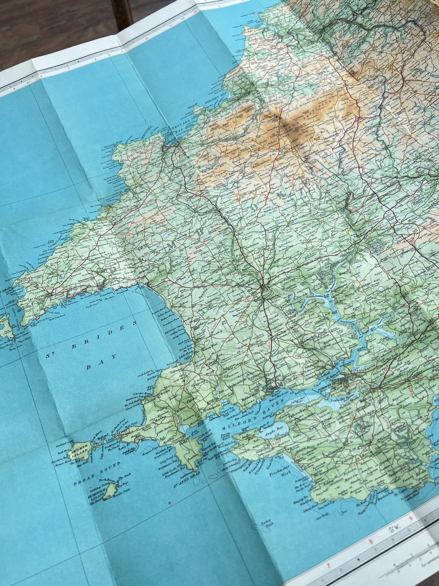 1950s Bartholomew's Half Inch Contoured Maps of PEMBROKE Sheet 11