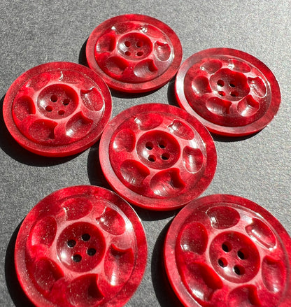 6 Dynamic Vintage Burgundy 2.2cm Buttons