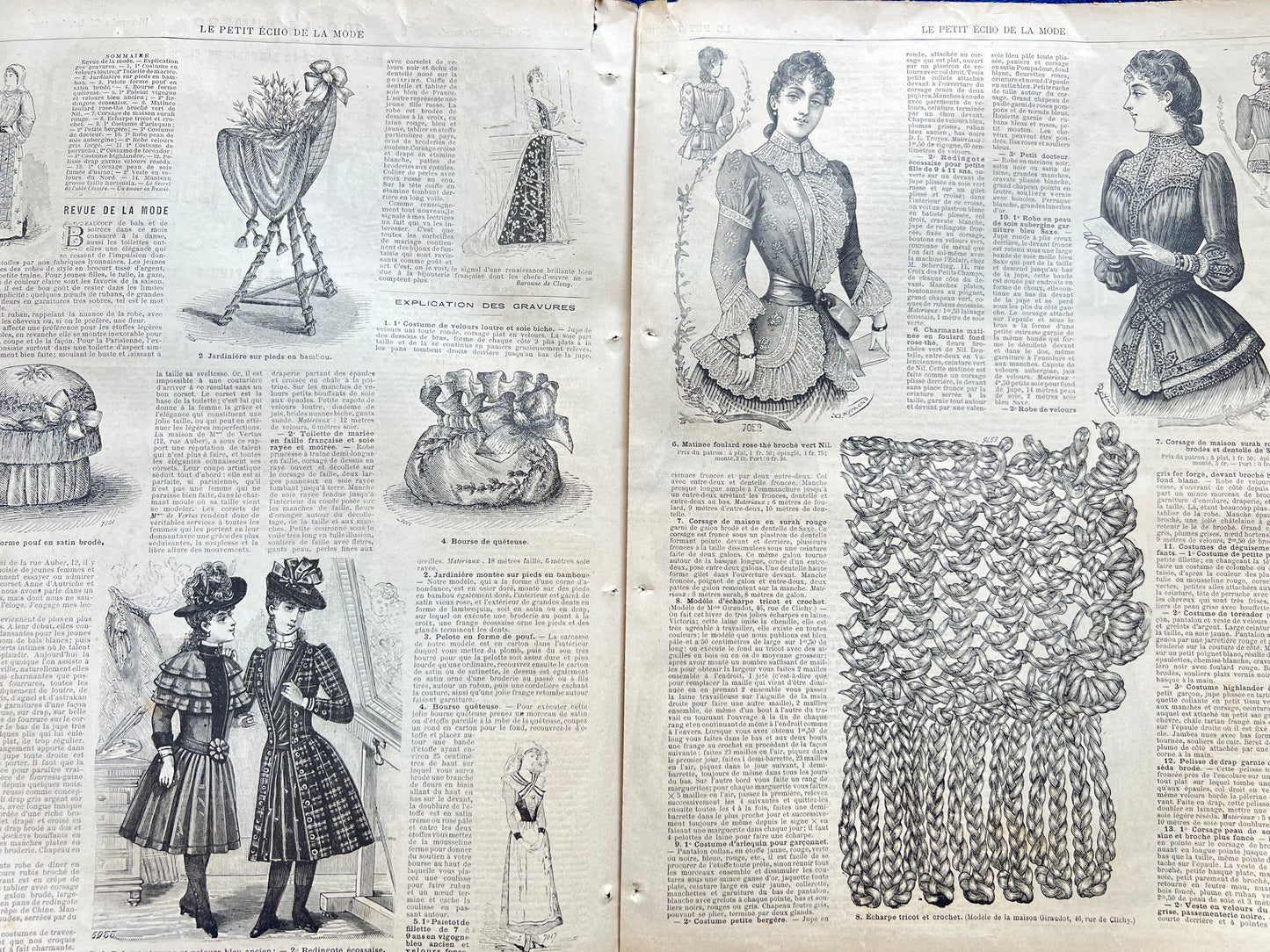 Wedding Dress and Dressing Up Clothes from 135 Years Ago in 26th January 1890 French Fashion Paper Le Petit Echo de la Mode