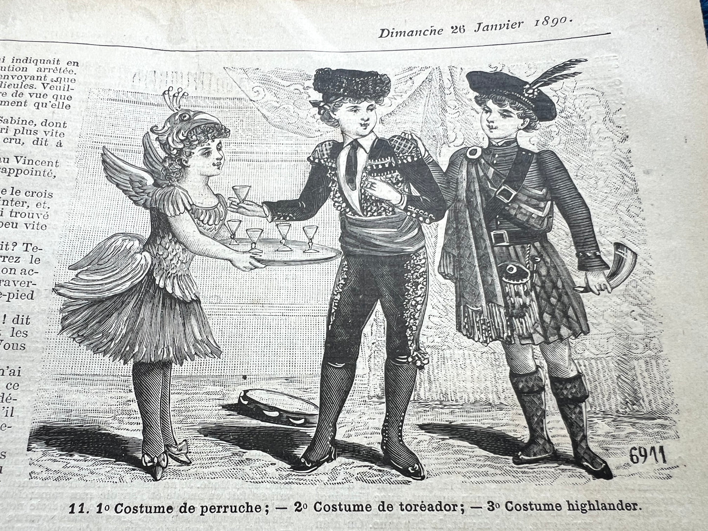 Wedding Dress and Dressing Up Clothes from 135 Years Ago in 26th January 1890 French Fashion Paper Le Petit Echo de la Mode
