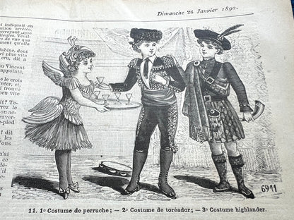 Wedding Dress and Dressing Up Clothes from 135 Years Ago in 26th January 1890 French Fashion Paper Le Petit Echo de la Mode