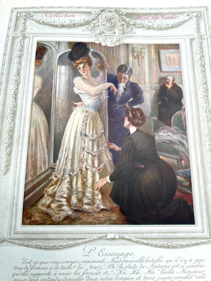 Gorgeous Illustrations by A. Guillaume in 1905 French HIGH-LIFE Tailor Magazine.