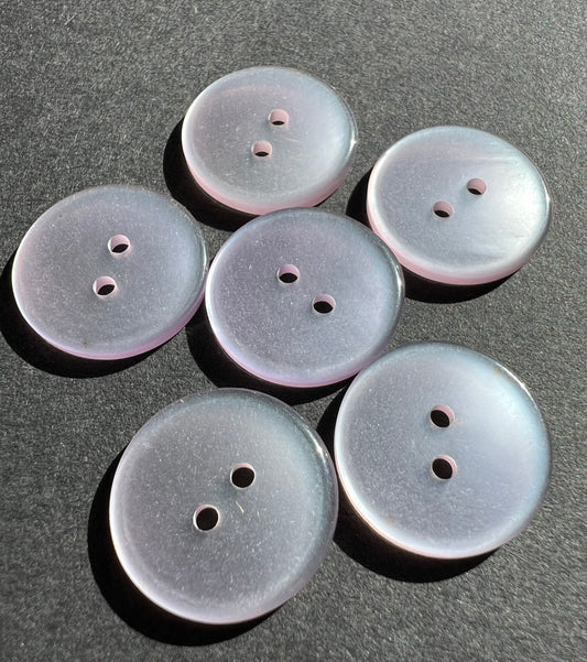 6 Glowing Lilac Vintage Lucite 1.7cm Buttons