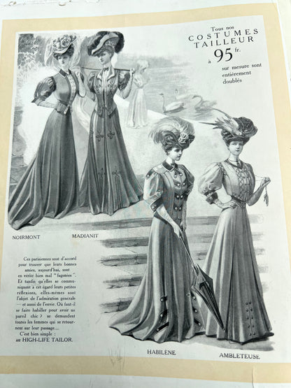 Gorgeous Illustrations by A. Guillaume in 1905 French HIGH-LIFE Tailor Magazine.