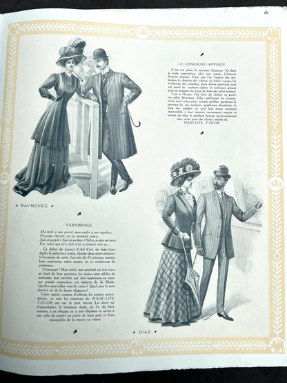 Gorgeous Illustrations in Early C20th French HIGH-LIFE Tailor Magazine