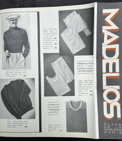 Feb. 1935 French MADELIOS Menswear and Accessories Catalogue