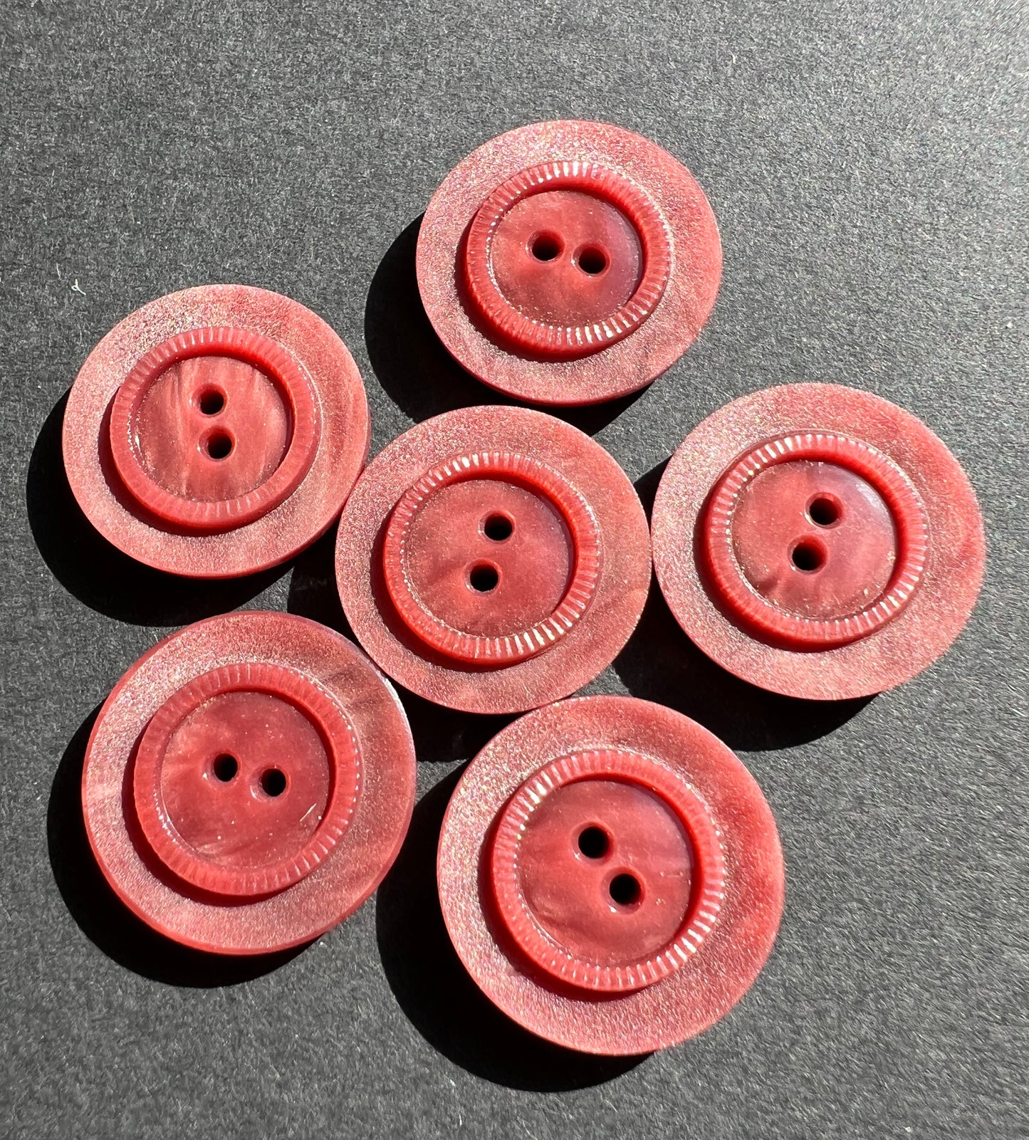 6 Pastel Maroon Vintage 2.2cm Buttons