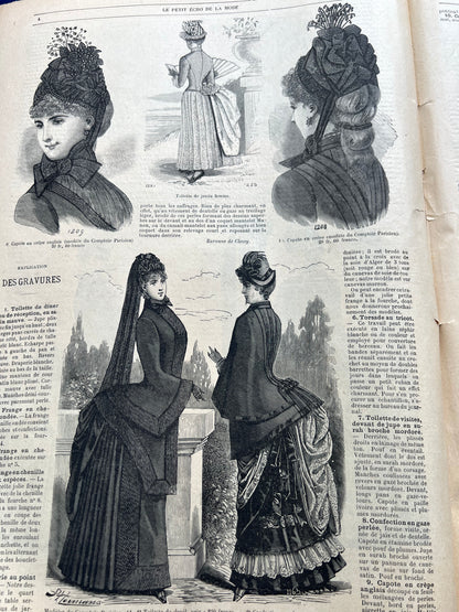 Wild Hairstyles from 140 years Ago in May 1885 French Fashion Paper Le Petit Echo de la Mode