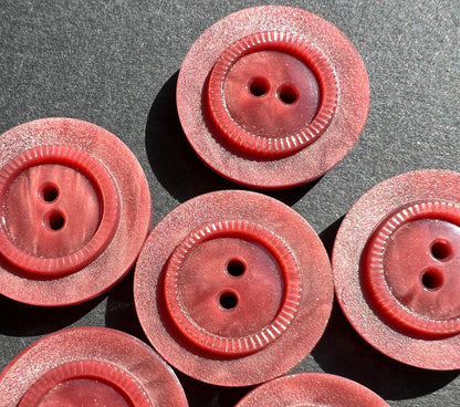 6 Pastel Maroon Vintage 2.2cm Buttons